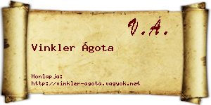 Vinkler Ágota névjegykártya